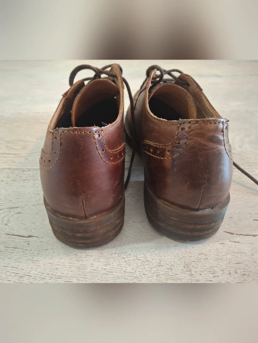 Born Brown Leather Brogue Derby Shoes